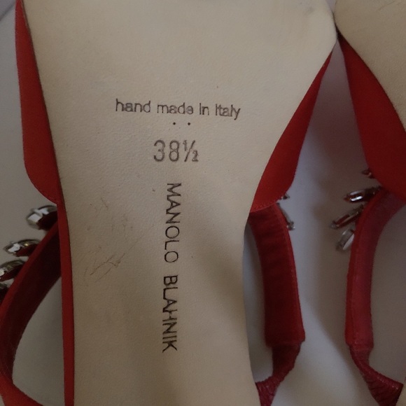 Manolo Blahnik Lurum 90 Embellished Satin Mules - Picture 9 of 13